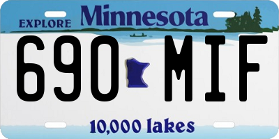 MN license plate 690MIF