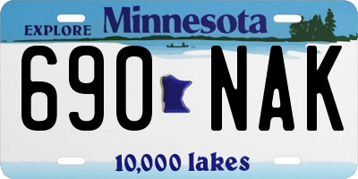 MN license plate 690NAK