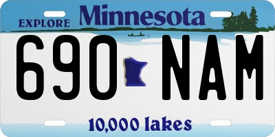 MN license plate 690NAM
