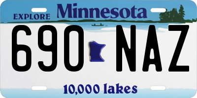 MN license plate 690NAZ