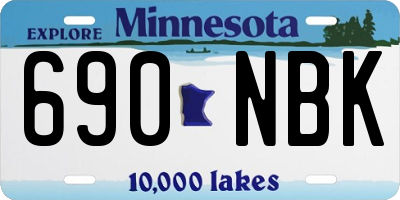 MN license plate 690NBK