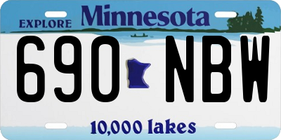 MN license plate 690NBW