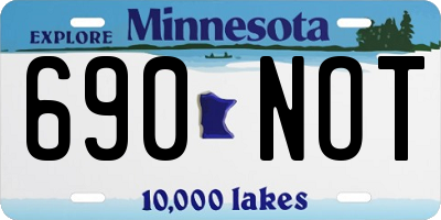 MN license plate 690NOT