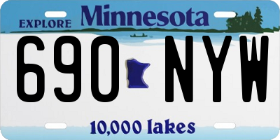 MN license plate 690NYW