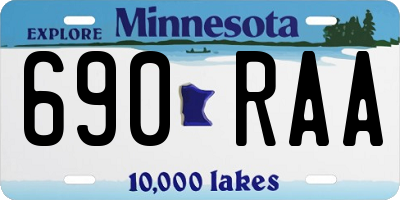 MN license plate 690RAA