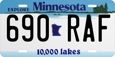 MN license plate 690RAF