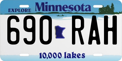 MN license plate 690RAH