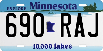 MN license plate 690RAJ