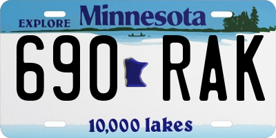 MN license plate 690RAK