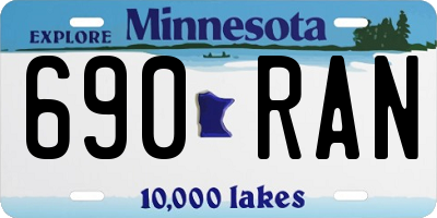 MN license plate 690RAN
