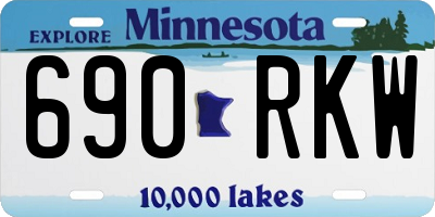MN license plate 690RKW