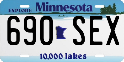 MN license plate 690SEX