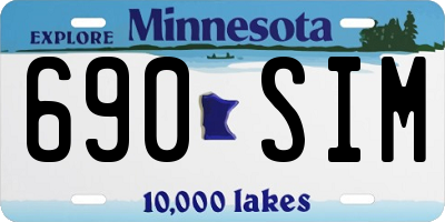 MN license plate 690SIM