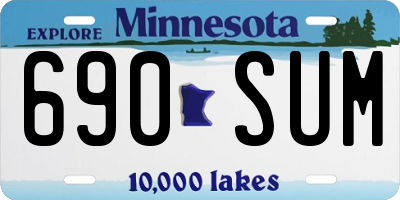 MN license plate 690SUM