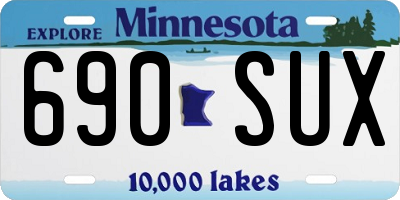 MN license plate 690SUX