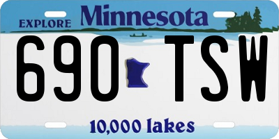 MN license plate 690TSW