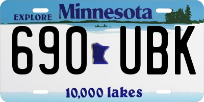MN license plate 690UBK