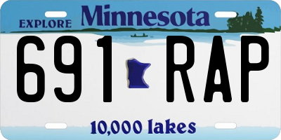 MN license plate 691RAP