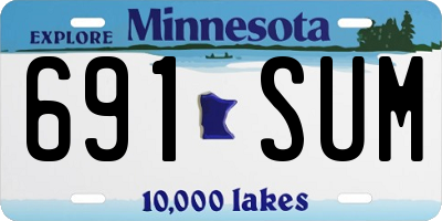 MN license plate 691SUM