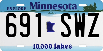 MN license plate 691SWZ