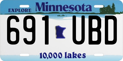 MN license plate 691UBD