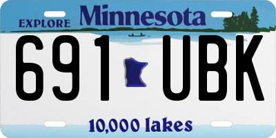 MN license plate 691UBK