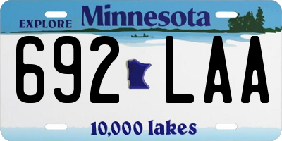 MN license plate 692LAA