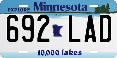 MN license plate 692LAD