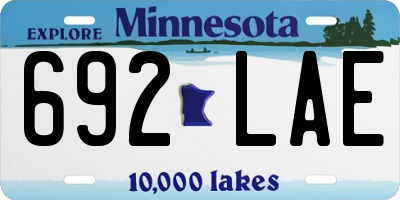 MN license plate 692LAE