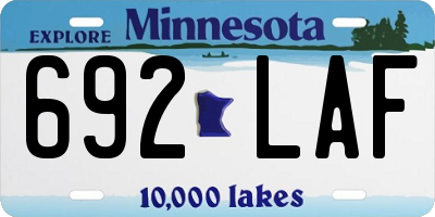 MN license plate 692LAF