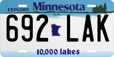 MN license plate 692LAK