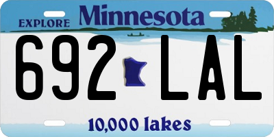 MN license plate 692LAL