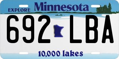 MN license plate 692LBA