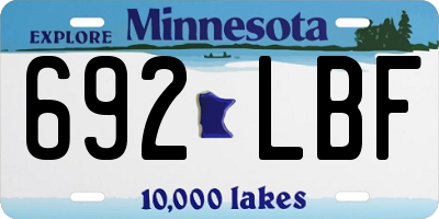 MN license plate 692LBF