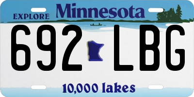 MN license plate 692LBG