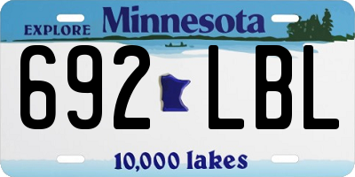 MN license plate 692LBL