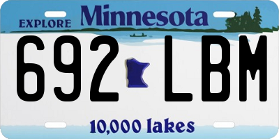 MN license plate 692LBM