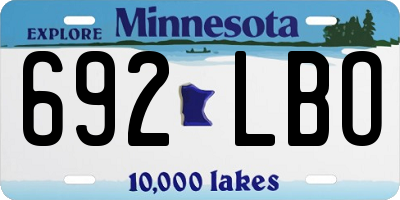 MN license plate 692LBO