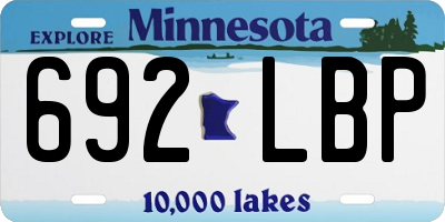MN license plate 692LBP
