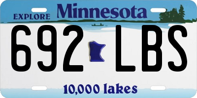 MN license plate 692LBS