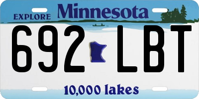MN license plate 692LBT