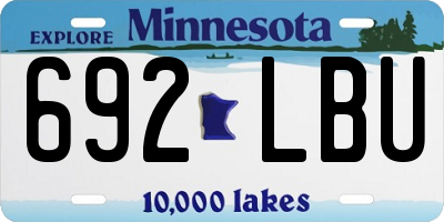 MN license plate 692LBU