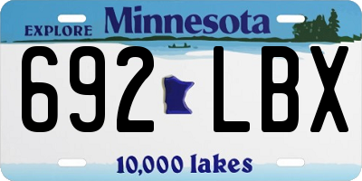 MN license plate 692LBX