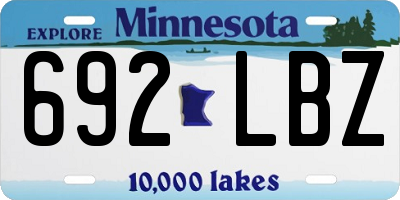 MN license plate 692LBZ