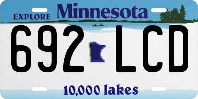 MN license plate 692LCD