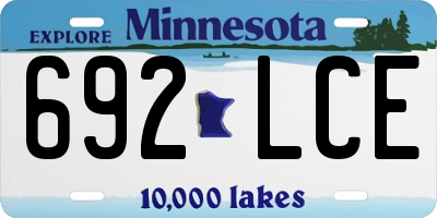 MN license plate 692LCE