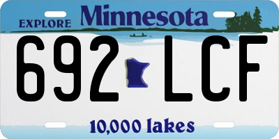 MN license plate 692LCF