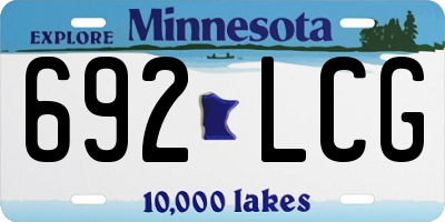 MN license plate 692LCG