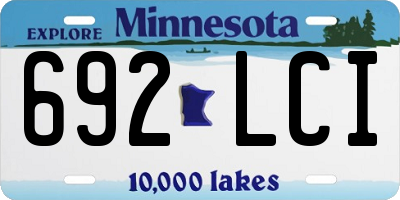 MN license plate 692LCI