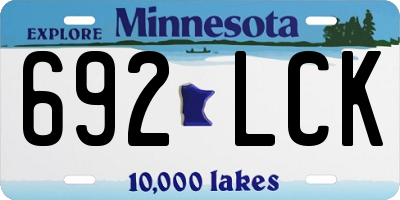 MN license plate 692LCK